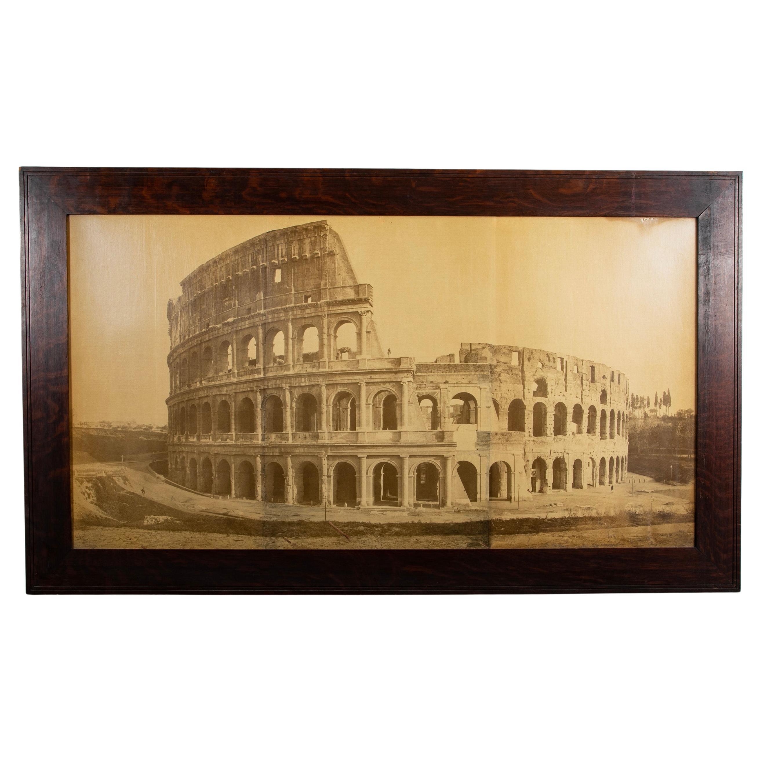 Photo du 19ème siècle du Colisée romain, grande échelle de 68 pouces de large.