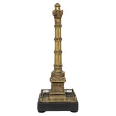 19th Century Grand Tour Roman Column in Worked Bronze