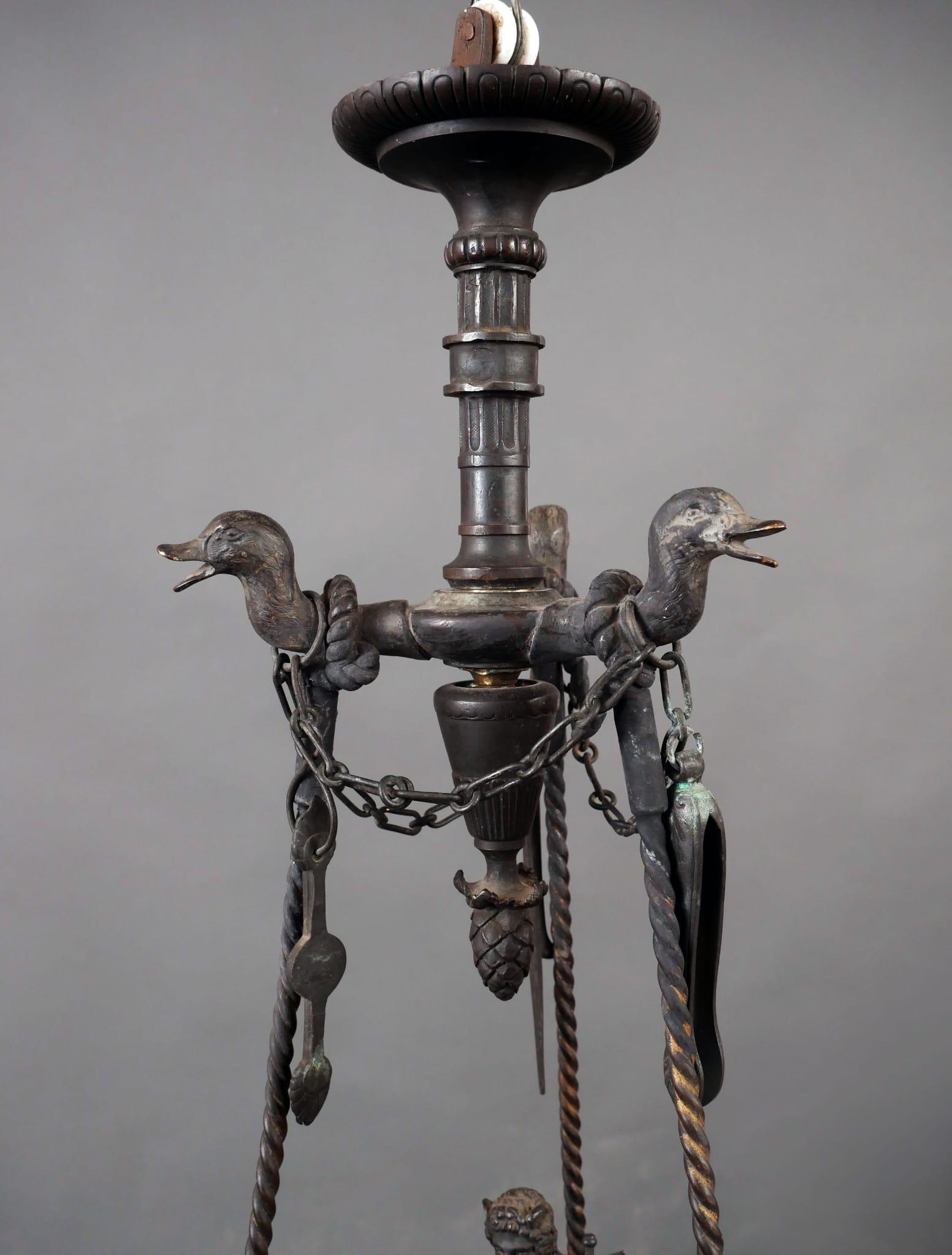 Lampada a olio a sospensione romana Grand-Tour del XIX secolo In condizioni buone in vendita a Dresden, DE