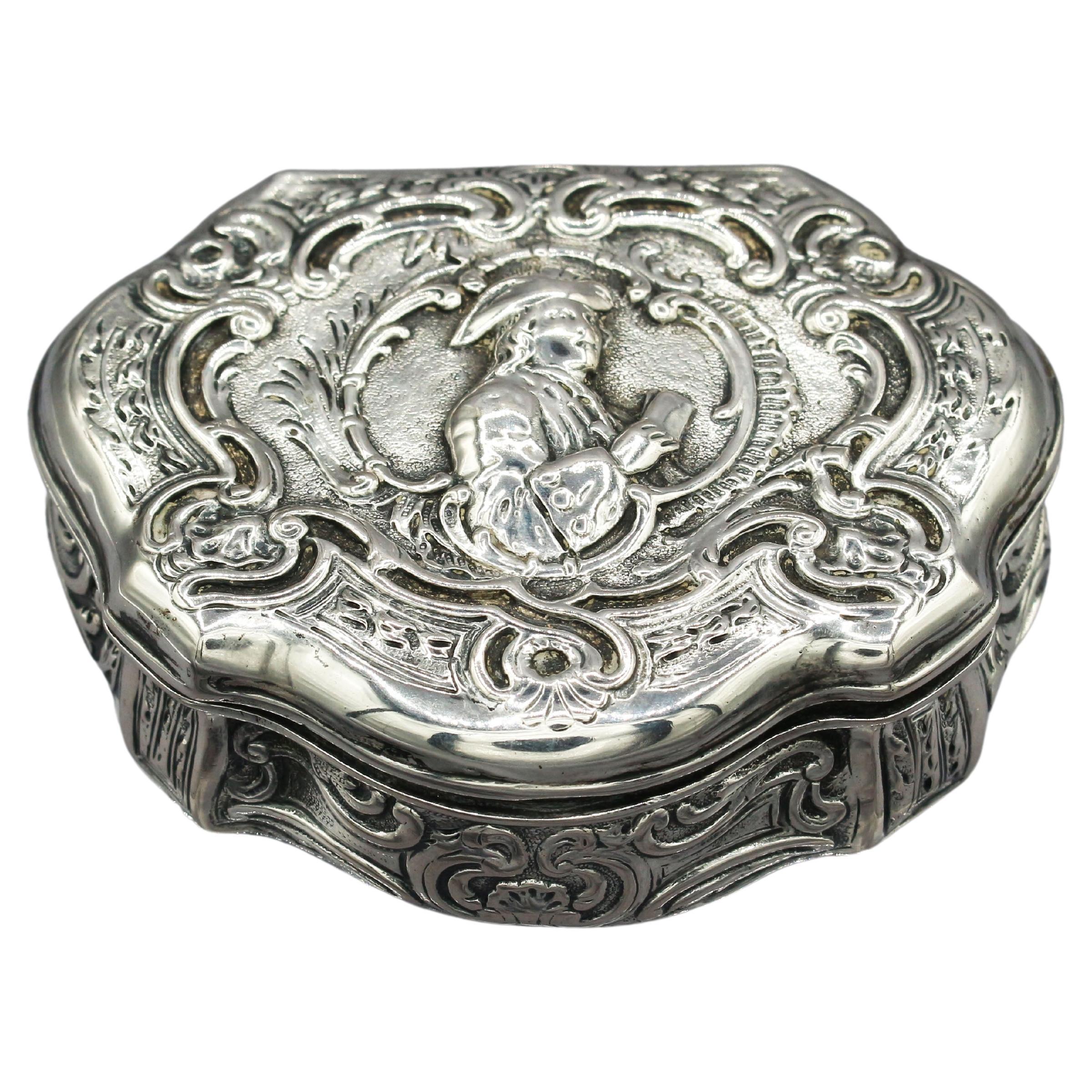 19th Century Grand Tour Silver Box, likely made in Germany