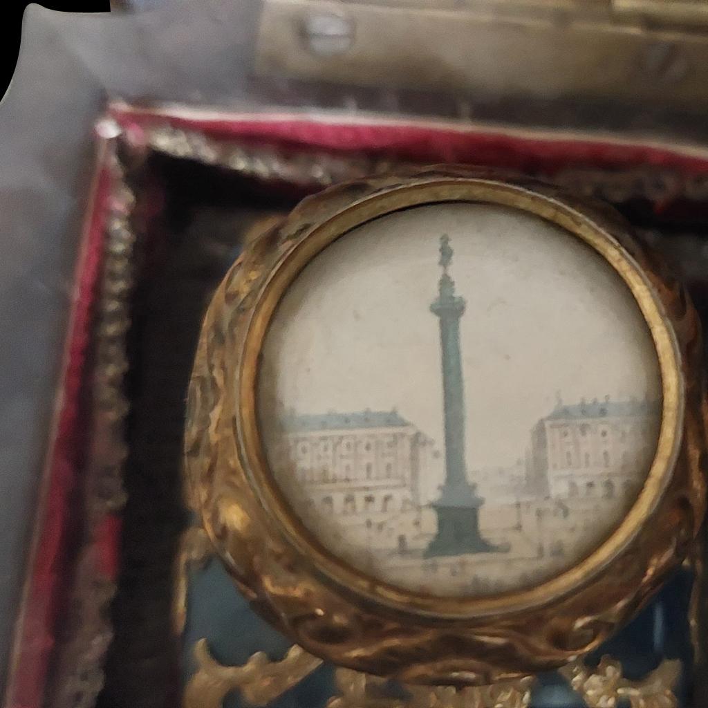 19th Century Grand Tour Souvenirs Palais Royale Gold & Ebony Necessaire For Sale 1