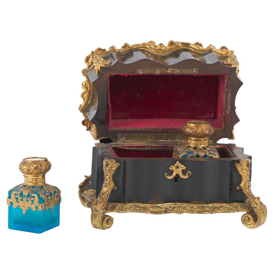 19th Century Grand Tour Souvenirs Palais Royale Gold & Ebony Necessaire For Sale