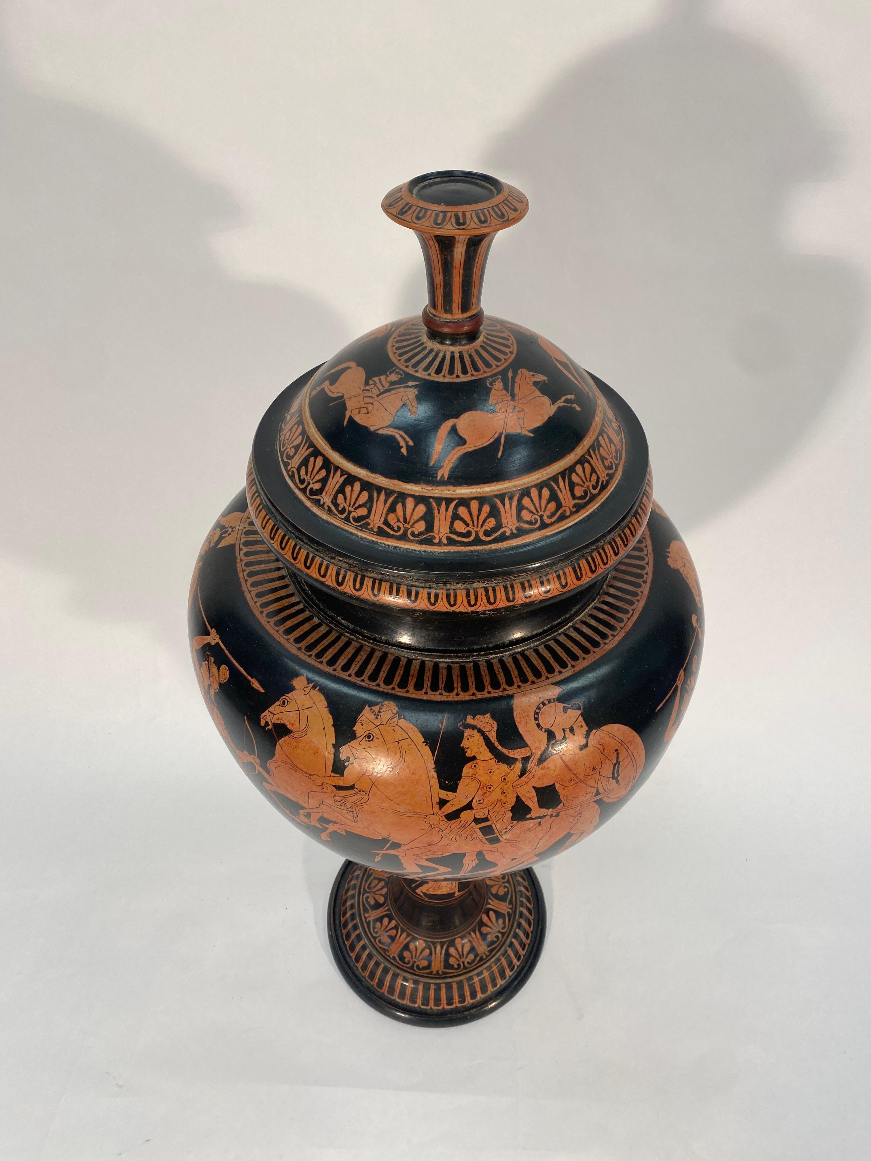 Hand-Painted 19th Century Grand Tour Style Greek Dinos Pottery