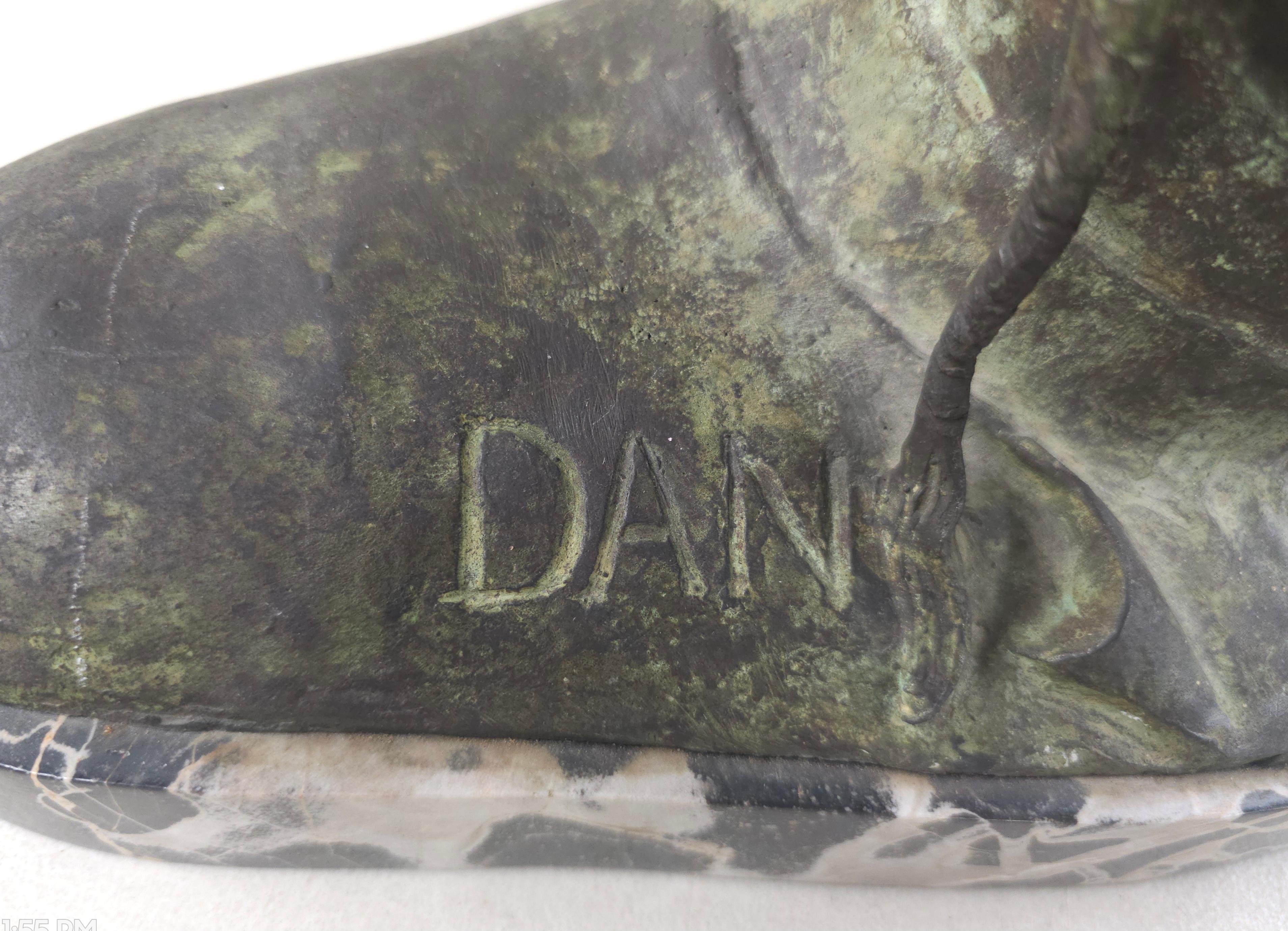 Busto in bronzo verdastro di Dante Alighieri del XIX secolo / basamento in marmo in vendita 1