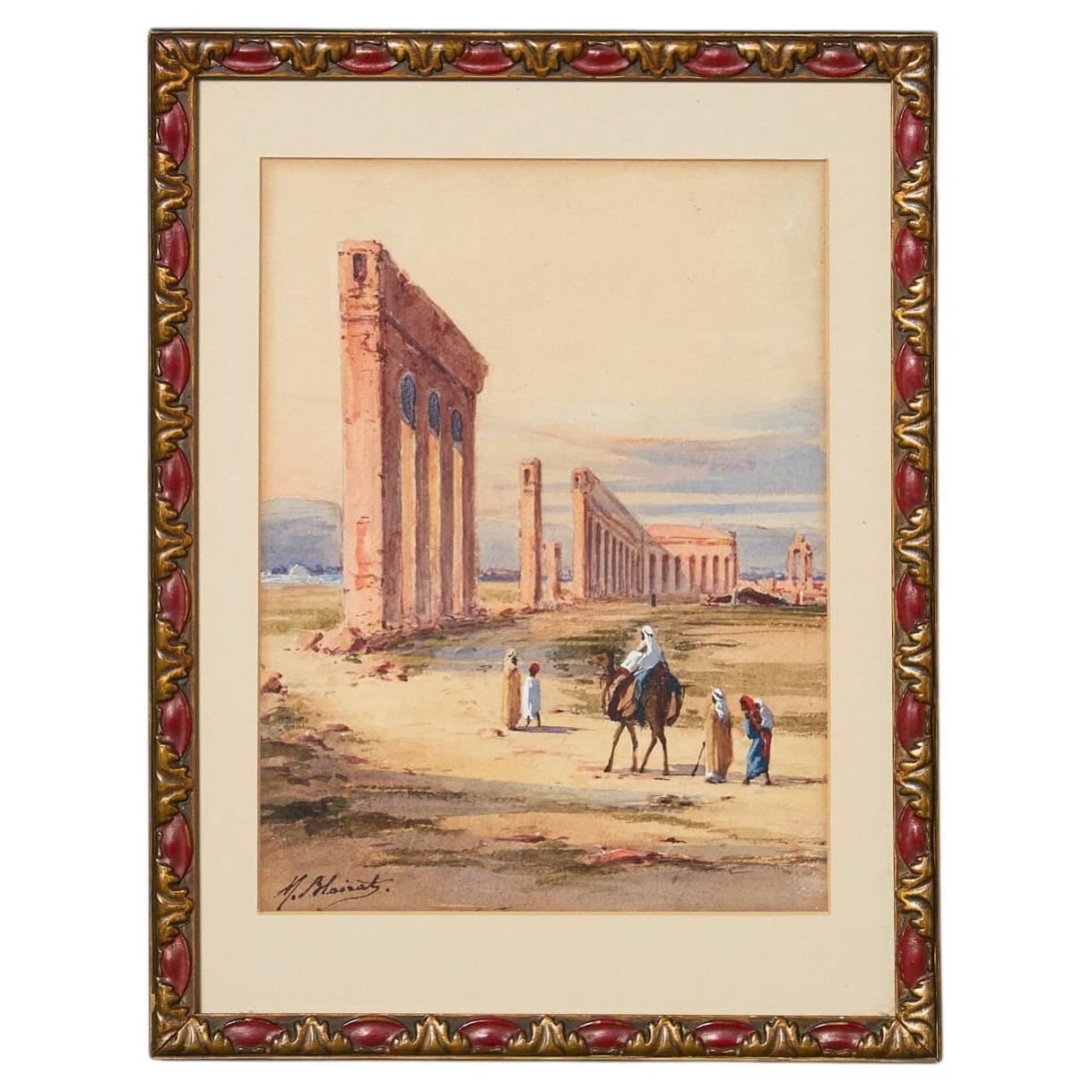 19th Century Grand Tour Watercolour of Roman Ruins