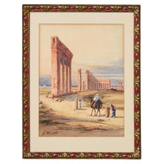 19th Century Grand Tour Watercolour of Roman Ruins
