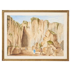 19th Century Grand Tour Watercolour of The Ear of Dionysius’ at Syracuse