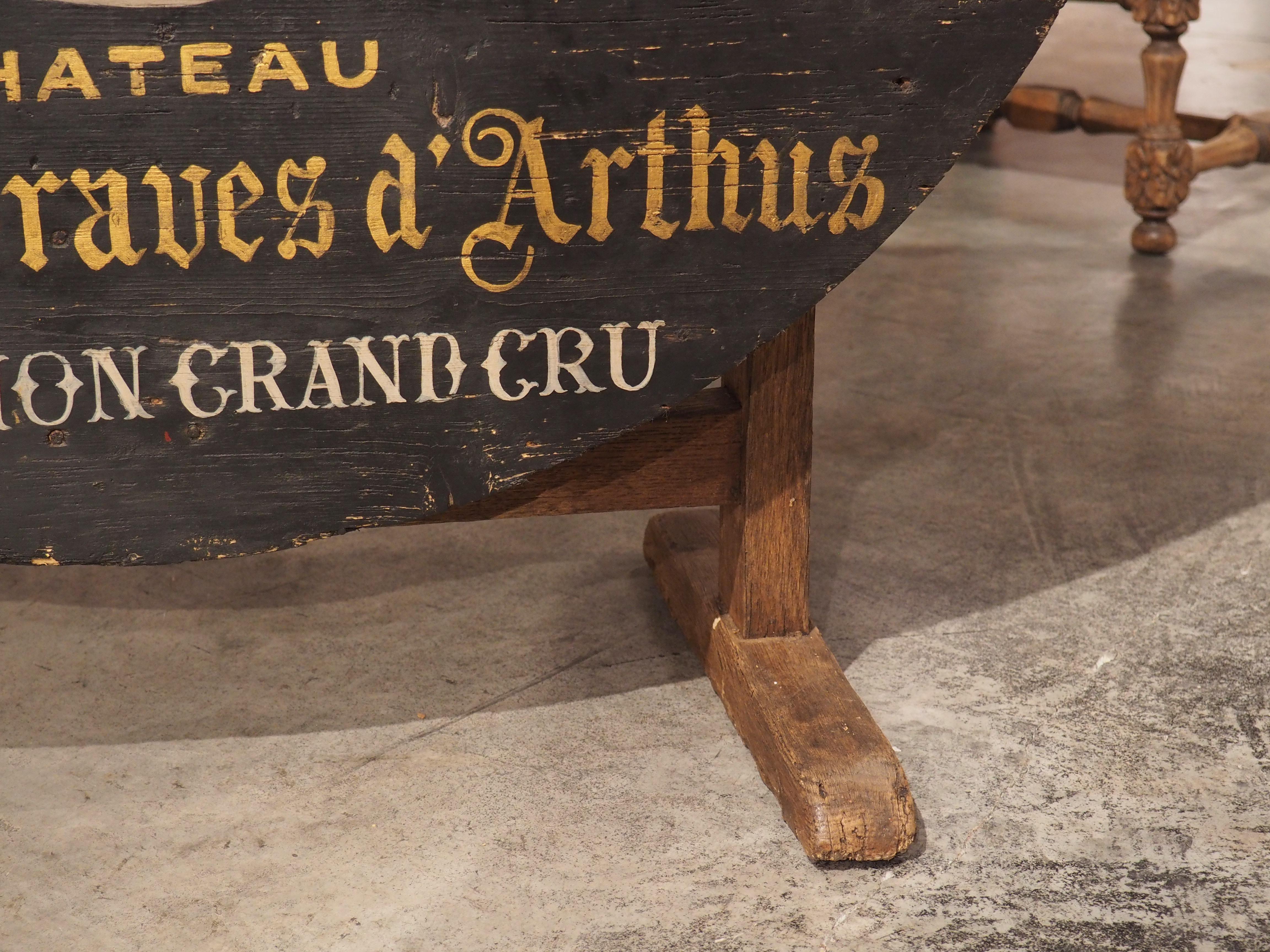 Pine 19th Century 'Grand Vin De Bordeaux' French Wine Tasting Table
