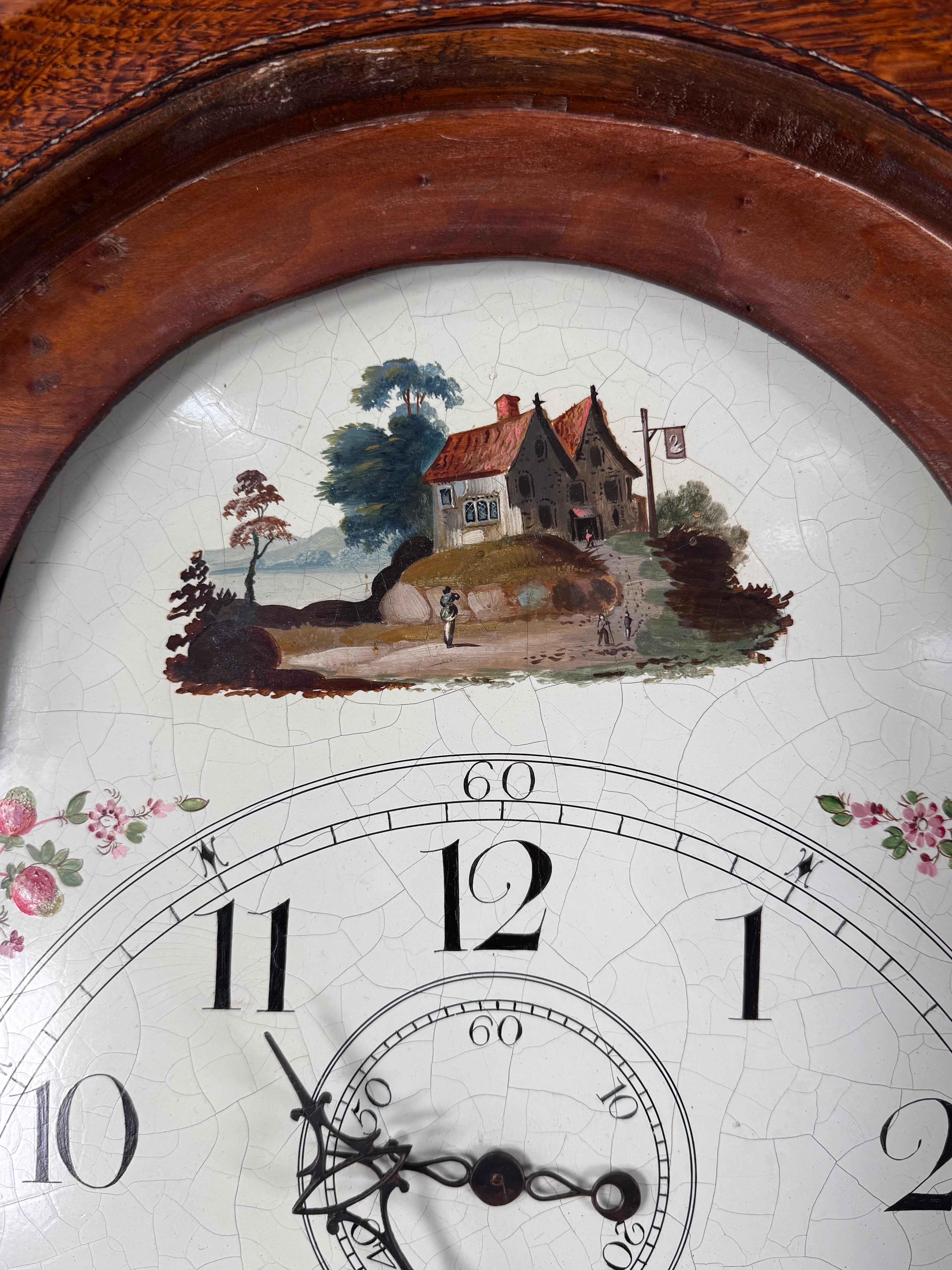 Georgian 19th century grandfather clock Thomas Smith Ridgewell