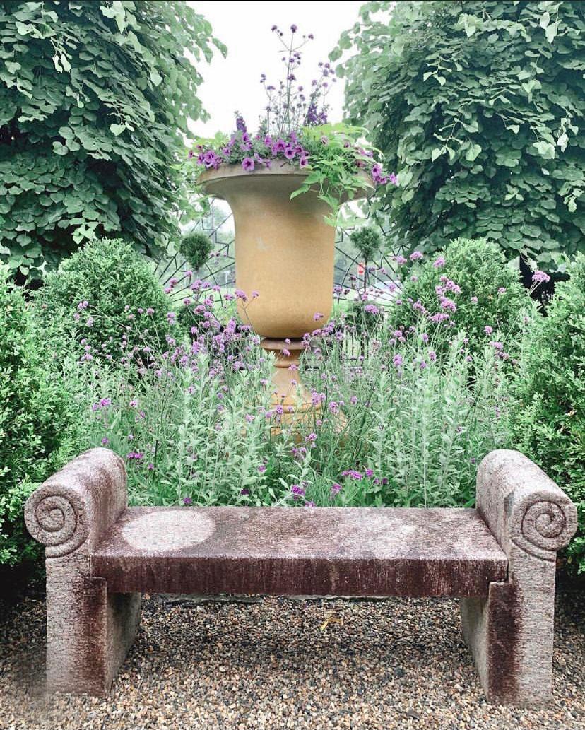 Fleurdetroit presents, for your consideration, this 19th century, carved, granite bench. Aged by time and weathered by the perennial rains, this garden bench has a patina that will add mystery to any garden space.
