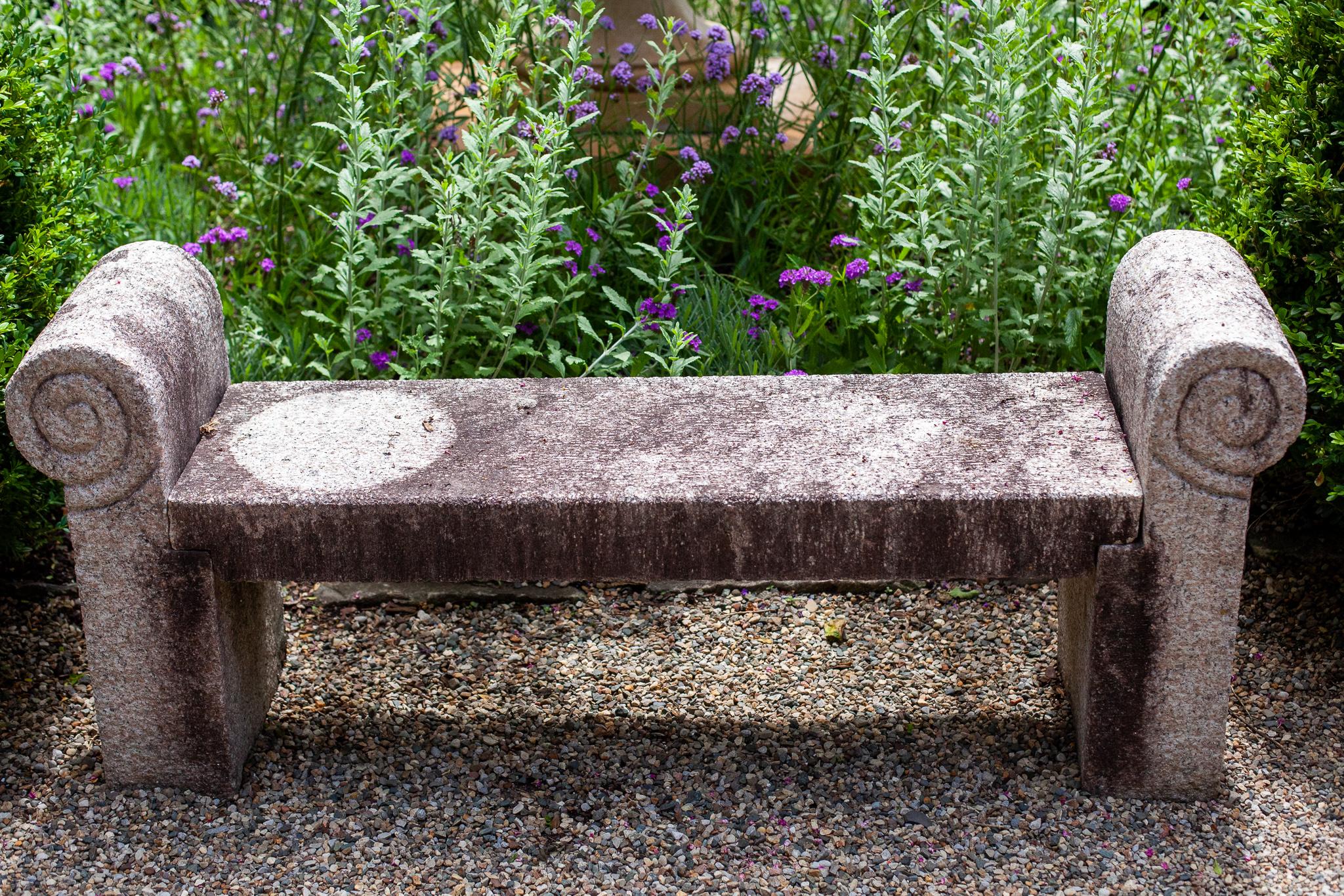 Edwardian 19th Century Granite Garden Bench For Sale