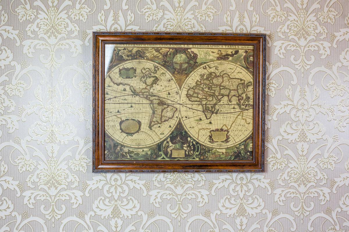 19th Century Graphic with a Hydrographic World Map 6