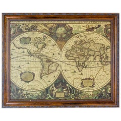 19th Century Graphic with a Hydrographic World Map 19th Century Graphic with a Hydrographic World Map