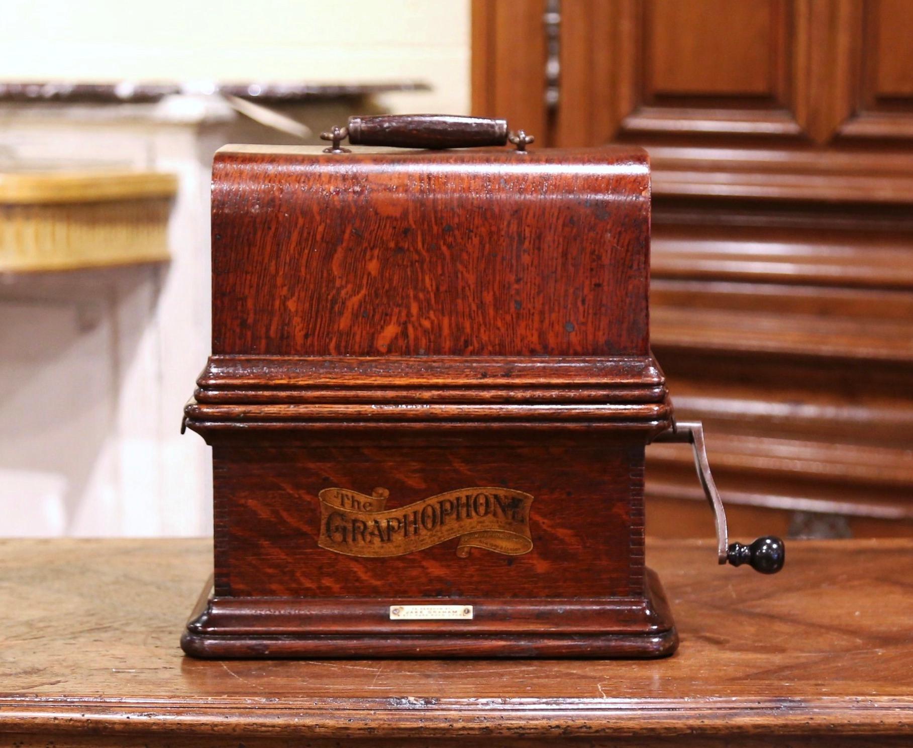 19th Century Graphophone by the Columbia Phonograph Co. with Casing and Rolls 4