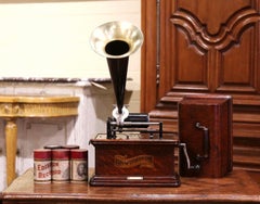 19th Century Graphophone by the Columbia Phonograph Co. with Casing and Rolls