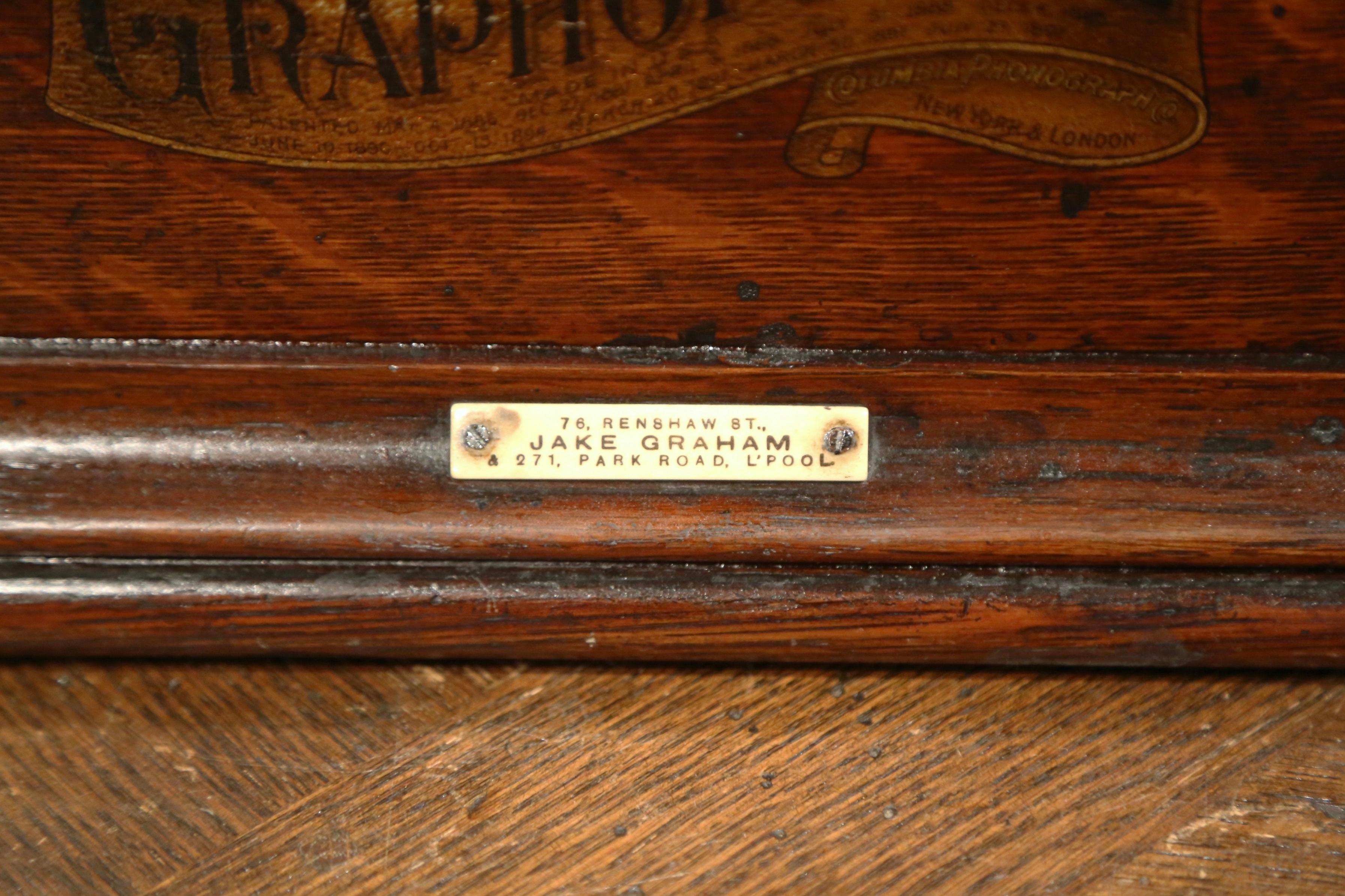 19th Century Graphophone by the Columbia Phonograph Co. with Casing and Rolls In Excellent Condition In Dallas, TX