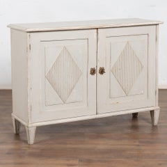 19th Century Gray Swedish Gustavian Narrow Pine Sideboard