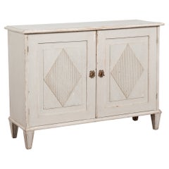 Antique 19th Century Gray Swedish Gustavian Narrow Pine Sideboard