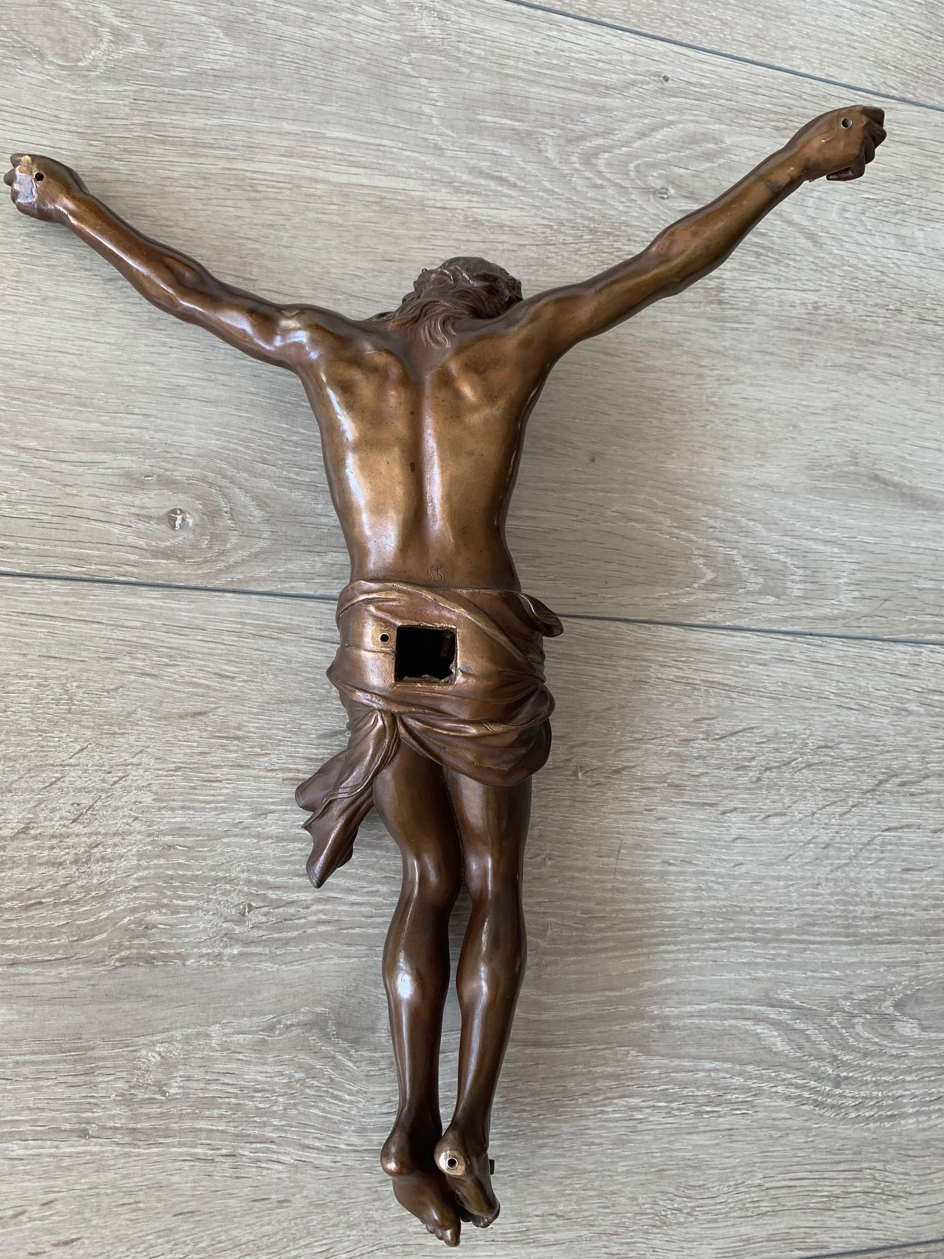 19th Century Finest Quality & Condition Large Bronze Corpus of Christ Attr. to F. Barbedienne