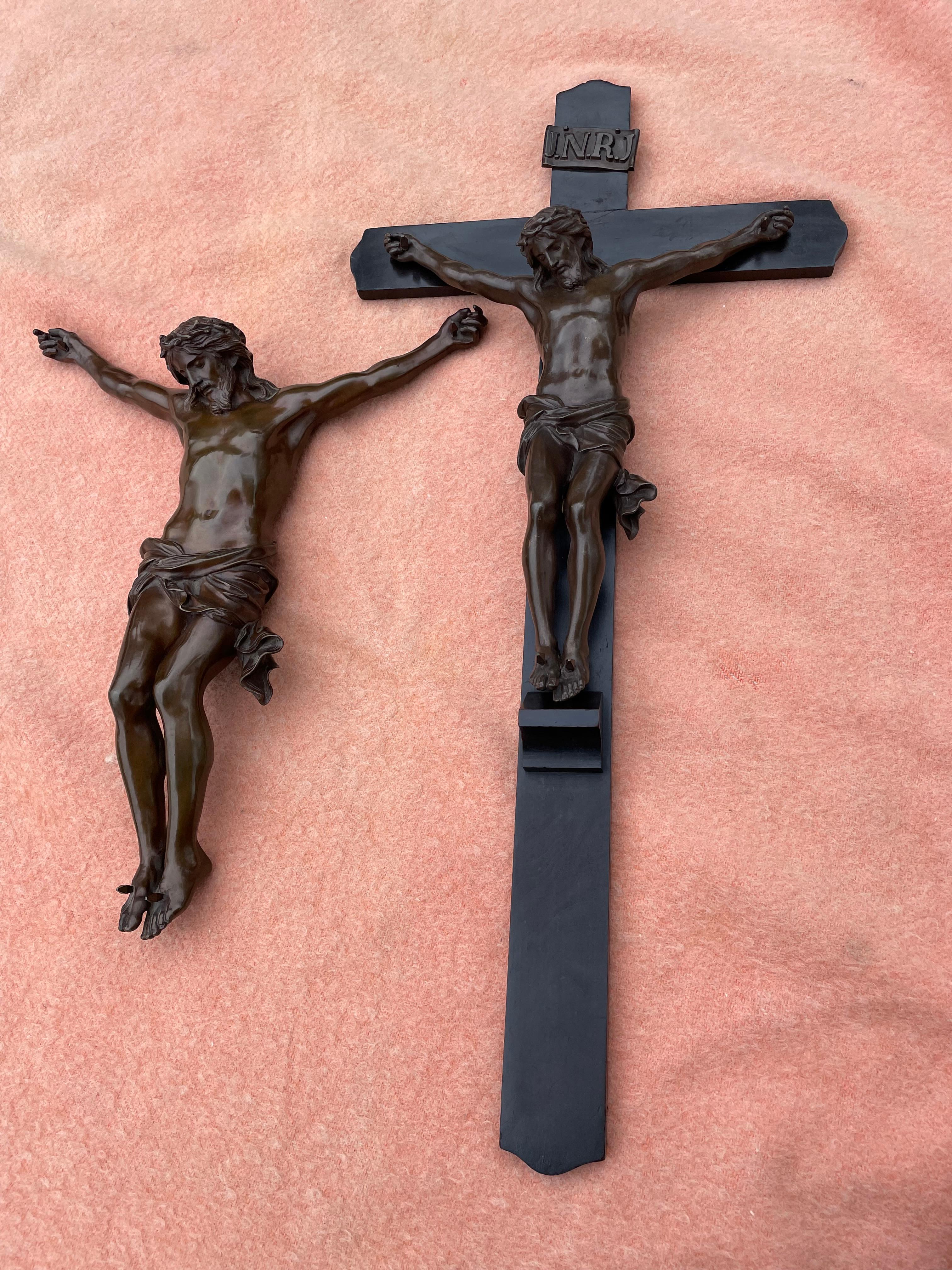 19th Century Great Quality Bronze Wall Crucifix Attributed to F. Barbedienne 4