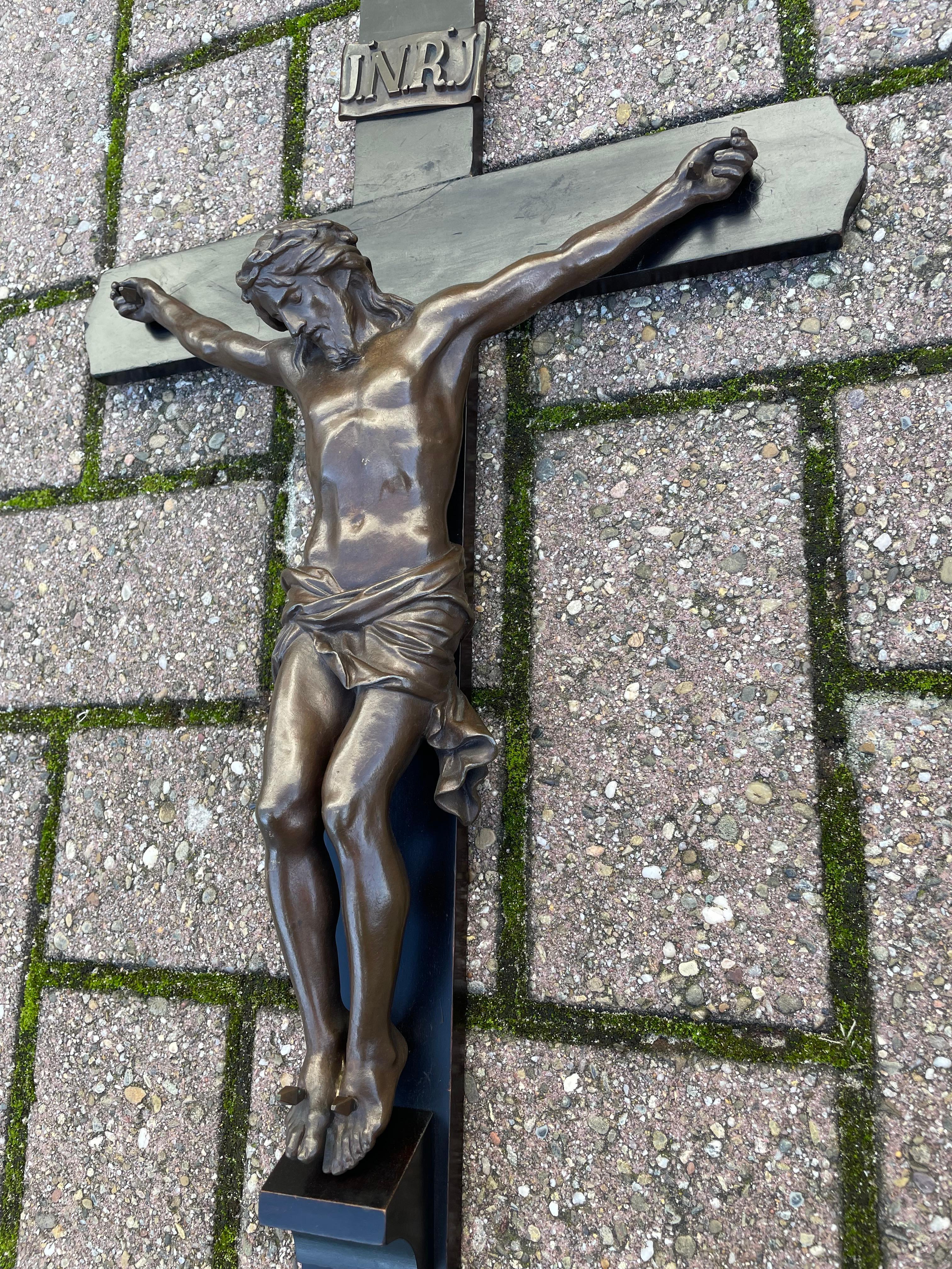 19th Century Great Quality Bronze Wall Crucifix Attributed to F. Barbedienne 7