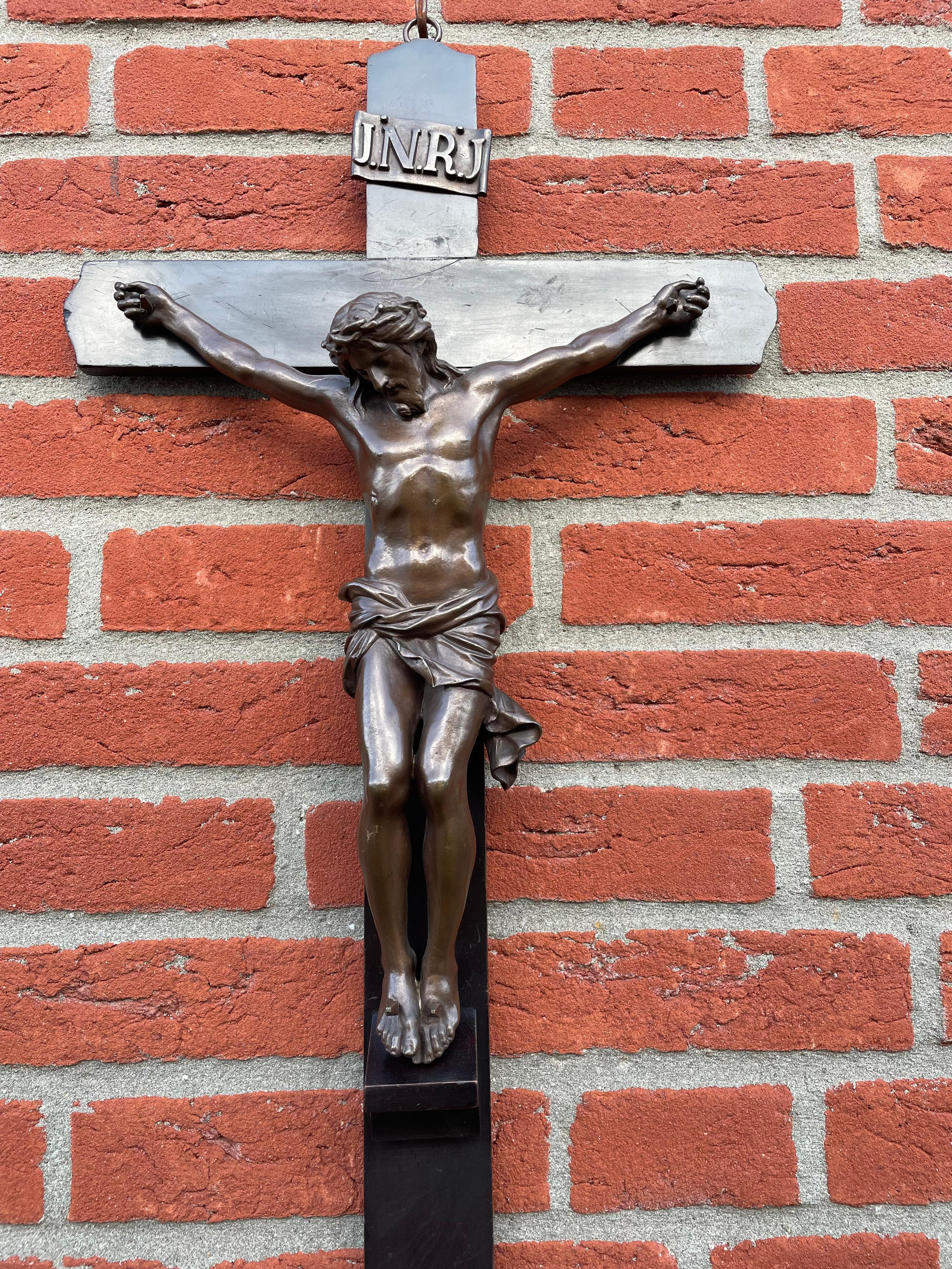 19th Century Great Quality Bronze Wall Crucifix Attributed to F. Barbedienne 8