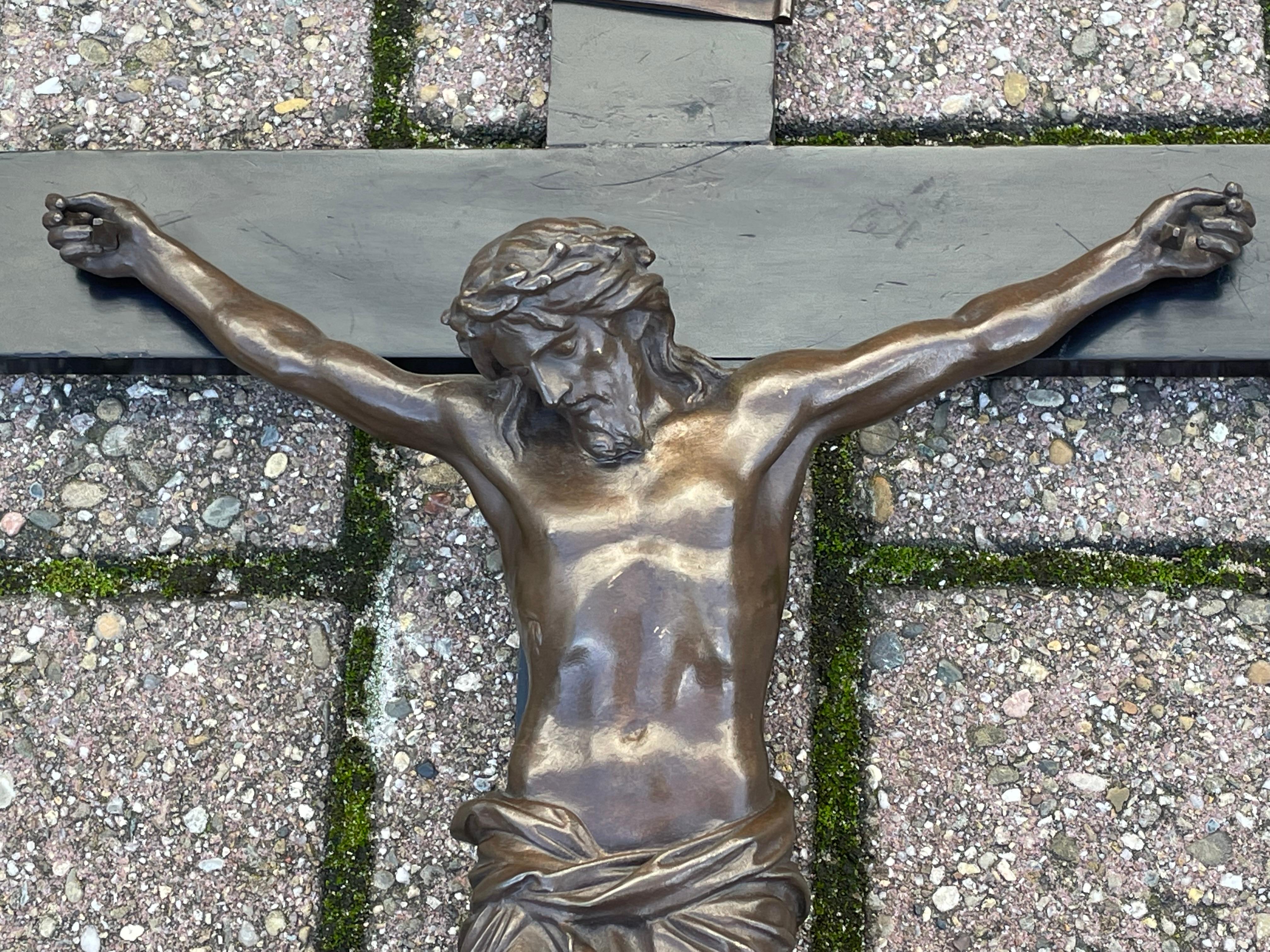 19th Century Great Quality Bronze Wall Crucifix Attributed to F. Barbedienne 13