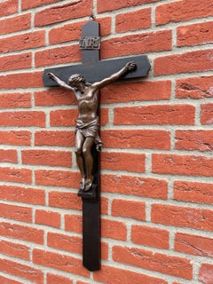 19th Century Great Quality Bronze Wall Crucifix Attributed to F. Barbedienne