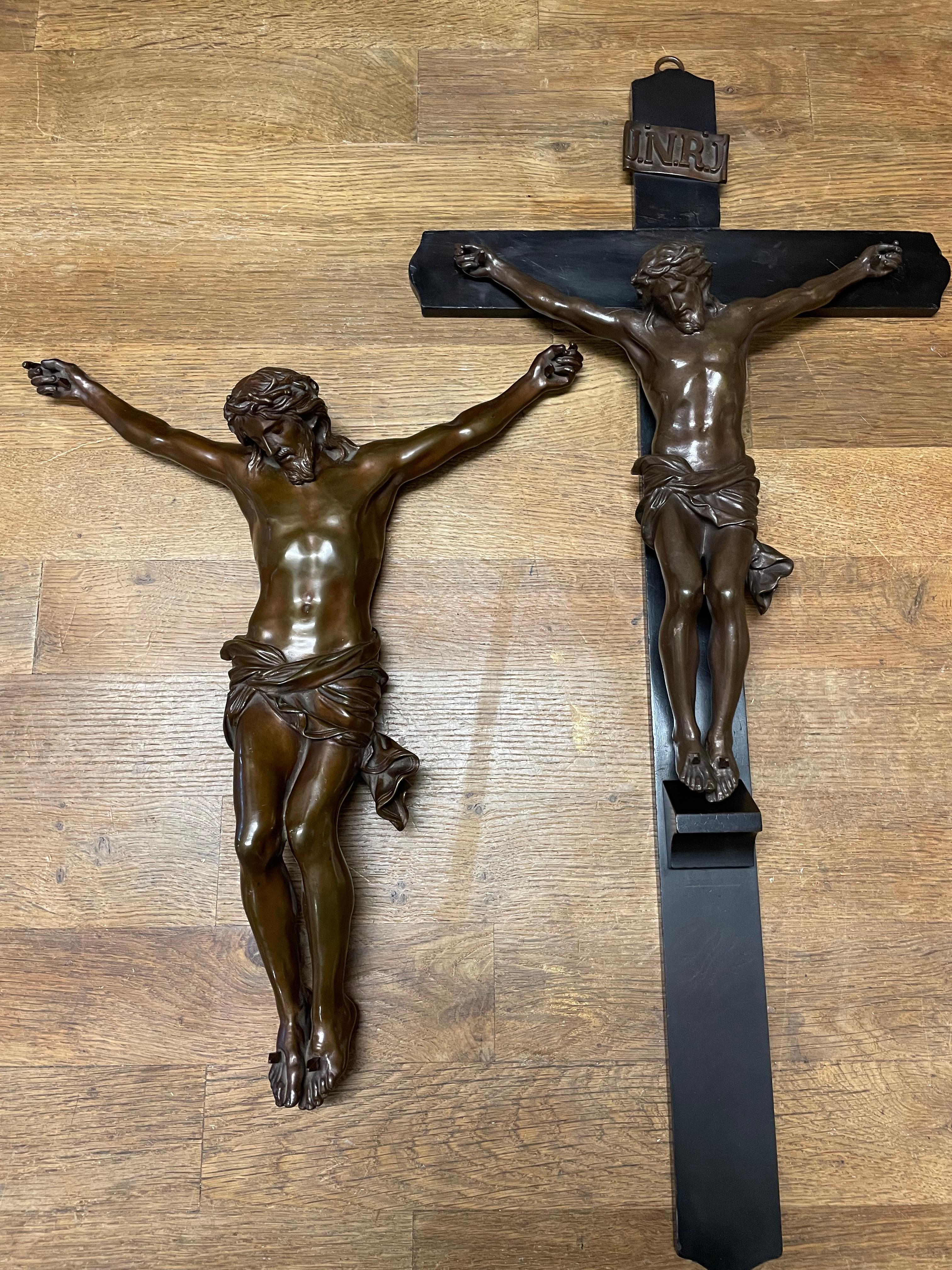 19th Century Great Quality Bronze Wall Crucifix Attributed to F. Barbedienne 3