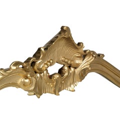 Grand miroir mural baroque de Venise du 19ème siècle, en noyer sculpté à la main avec feuilles d'or