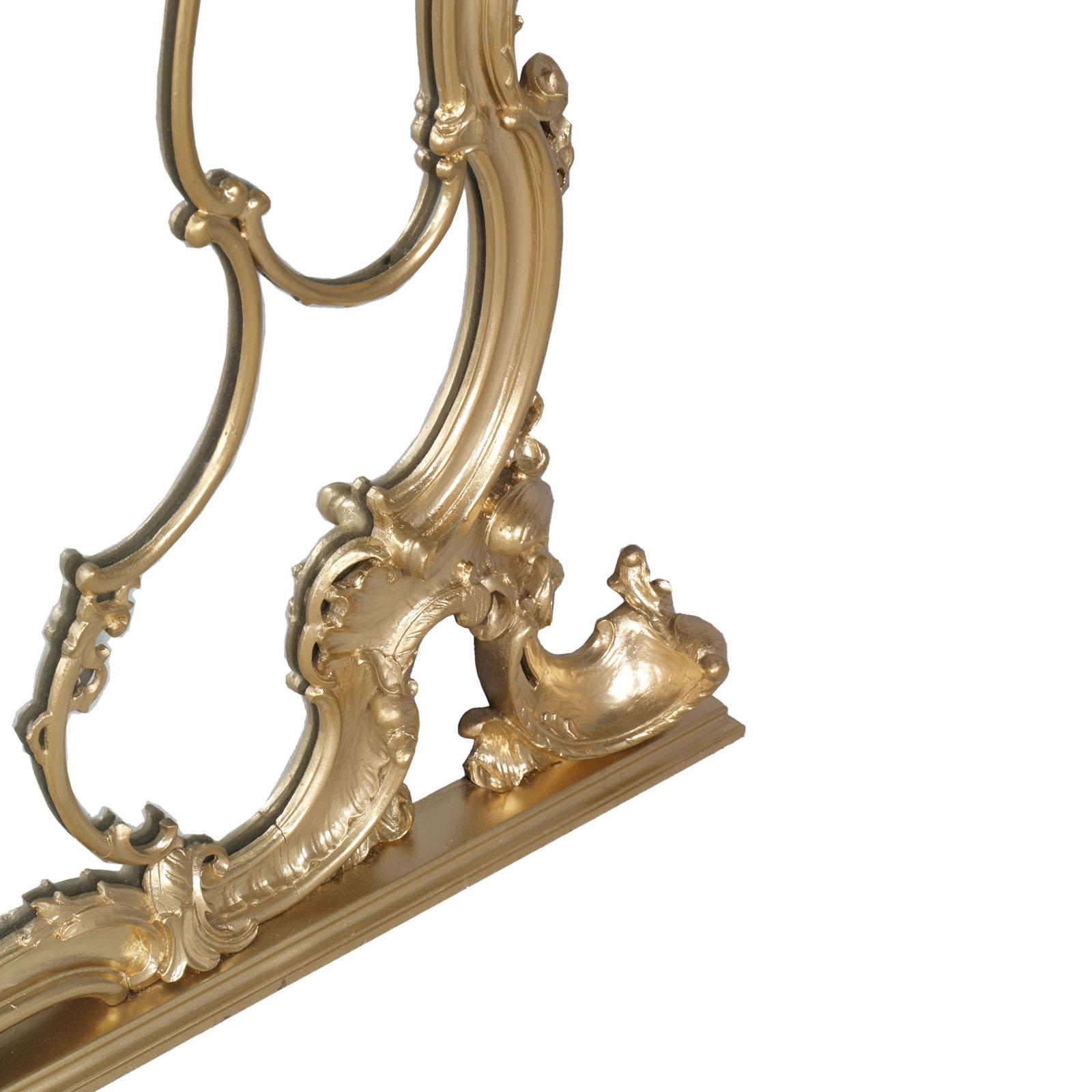Baroque Revival 19th Century Great Venice Baroque Wall Mirror, Hand Carved Walnut Gold Leaf For Sale