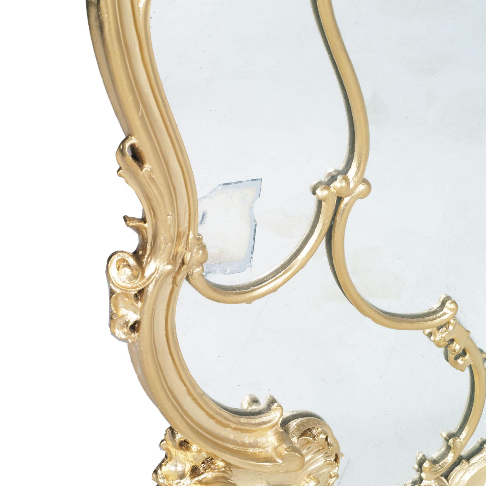 Hand-Carved 19th Century Great Venice Baroque Wall Mirror, Hand Carved Walnut Gold Leaf For Sale