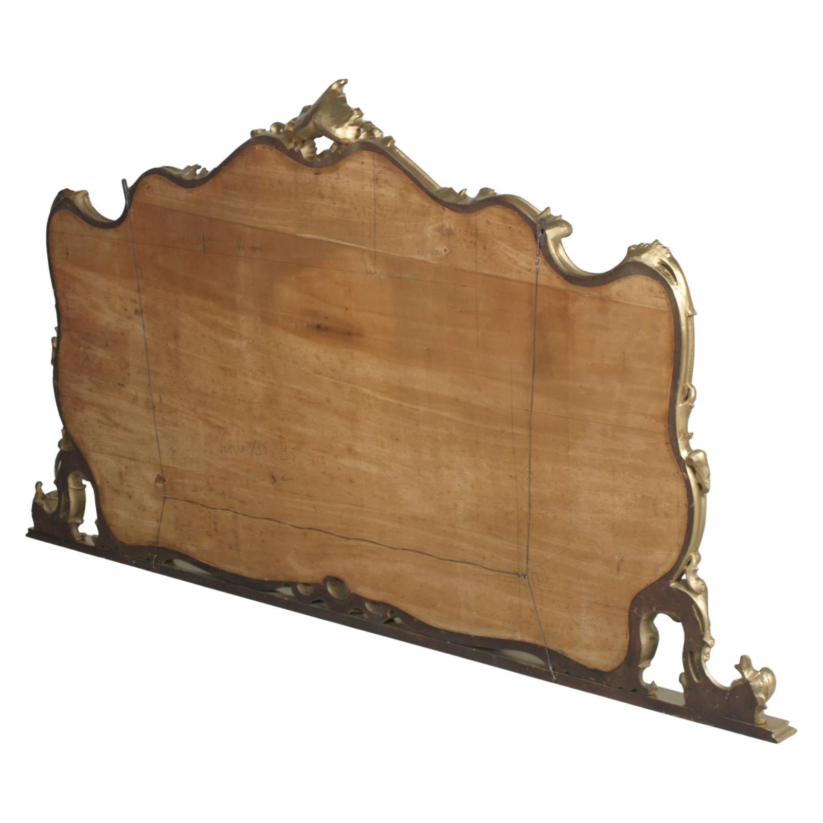 19th Century Great Venice Baroque Wall Mirror, Hand Carved Walnut Gold Leaf For Sale 2