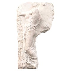19th Century Greek Bas Marble Relief of Nike - Antique Wall Panel, Relief Décor