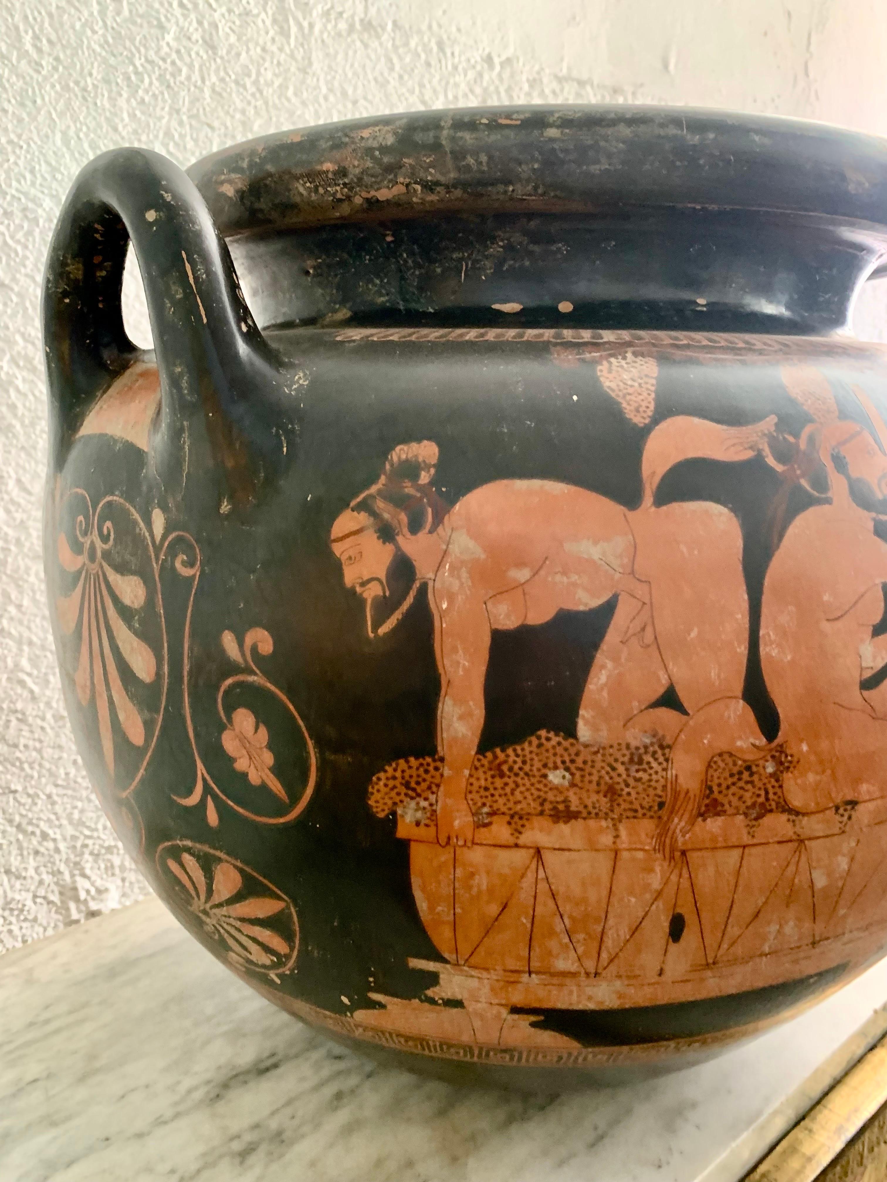 Hand-Painted 19th Century  Greek Gand Tour Vase 
