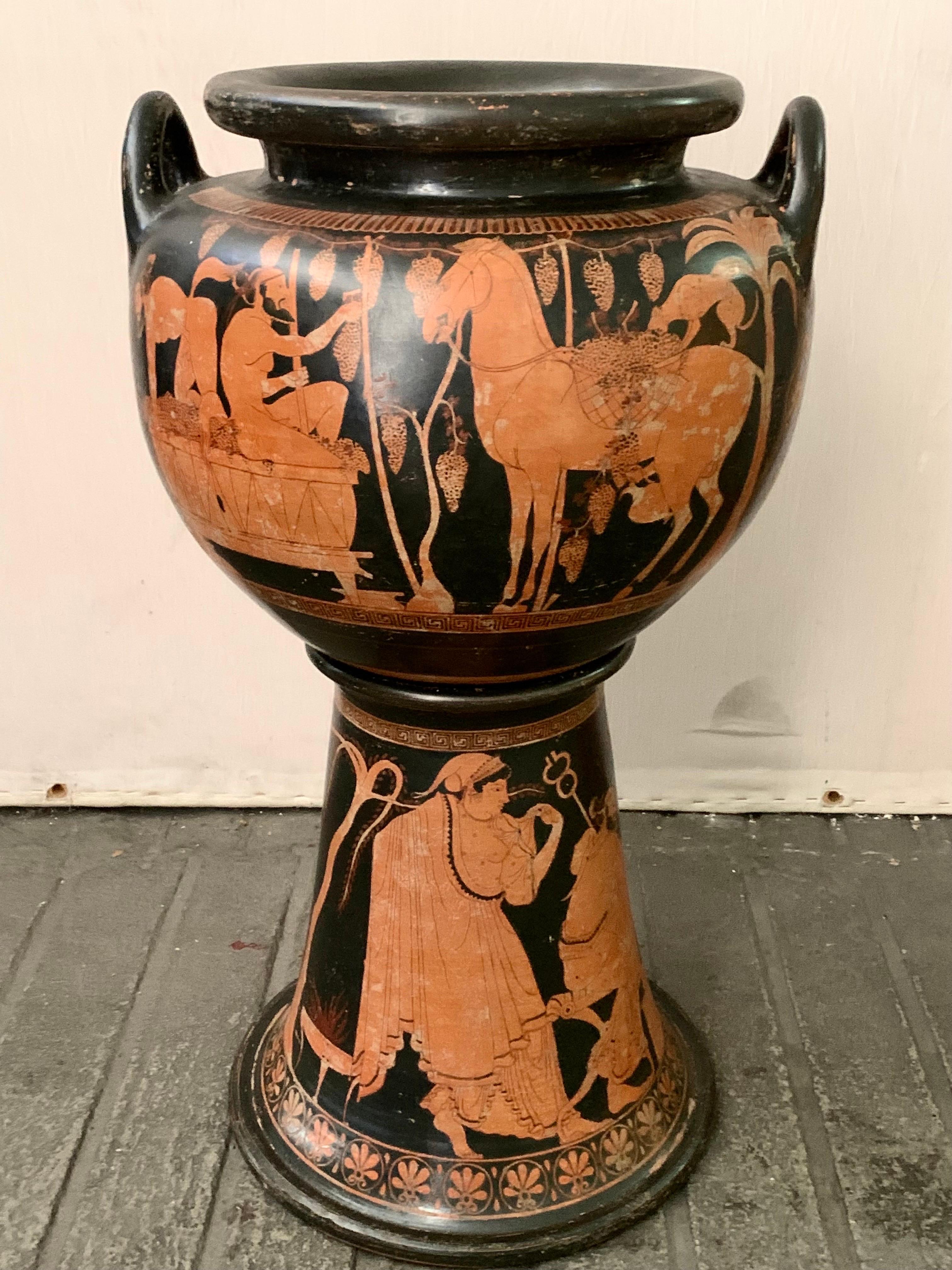 Hand-Painted 19th Century  Greek Gand Tour Vase 