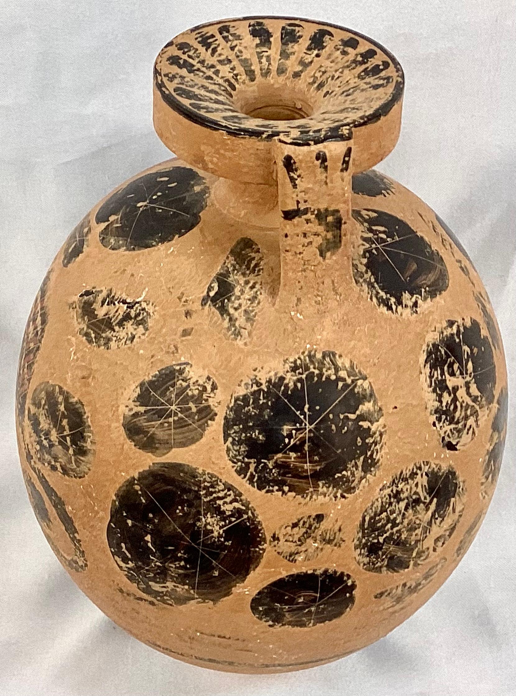 Aryballos (fiaschetta per olio) in terracotta del Grand Tour greco del XIX secolo In condizioni buone in vendita a Bradenton, FL