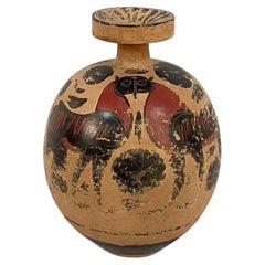 Aryballos (flacon à huile) en terre cuite du 19e siècle pour le Grand Tour de Grèce