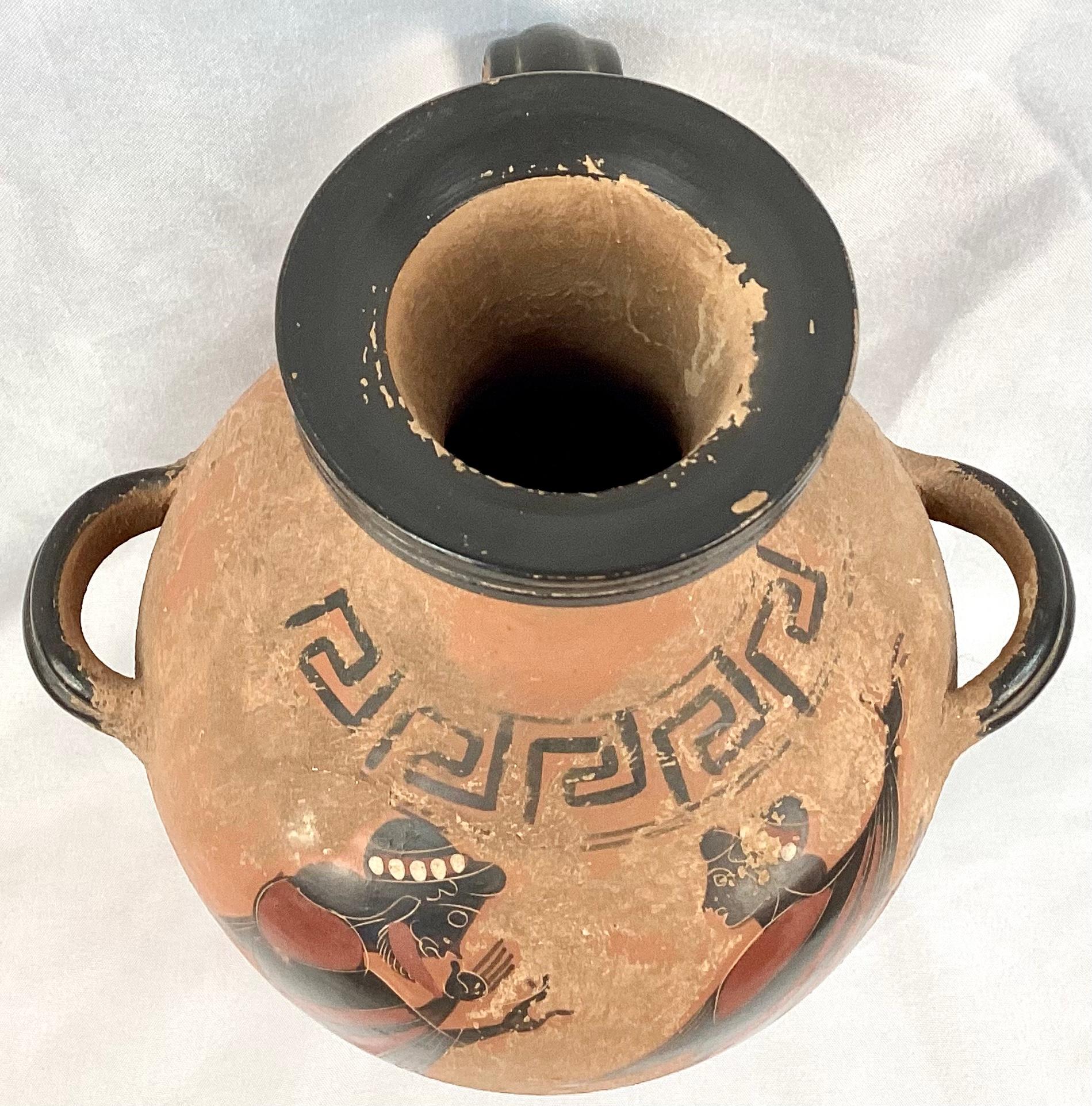 19th Century Greek Grand Tour Terracotta Jar In Good Condition In Bradenton, FL