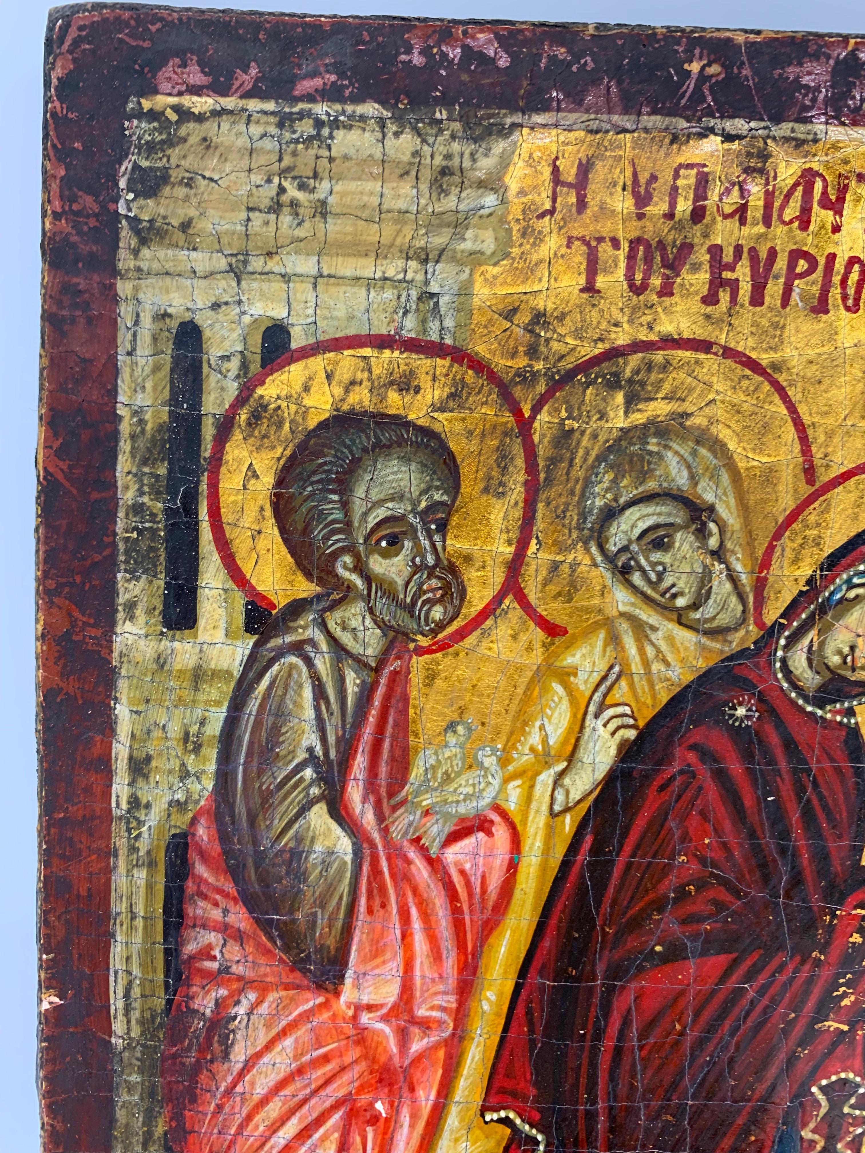 19th Century Greek Icon, Presentation of Christ in the Temple 1