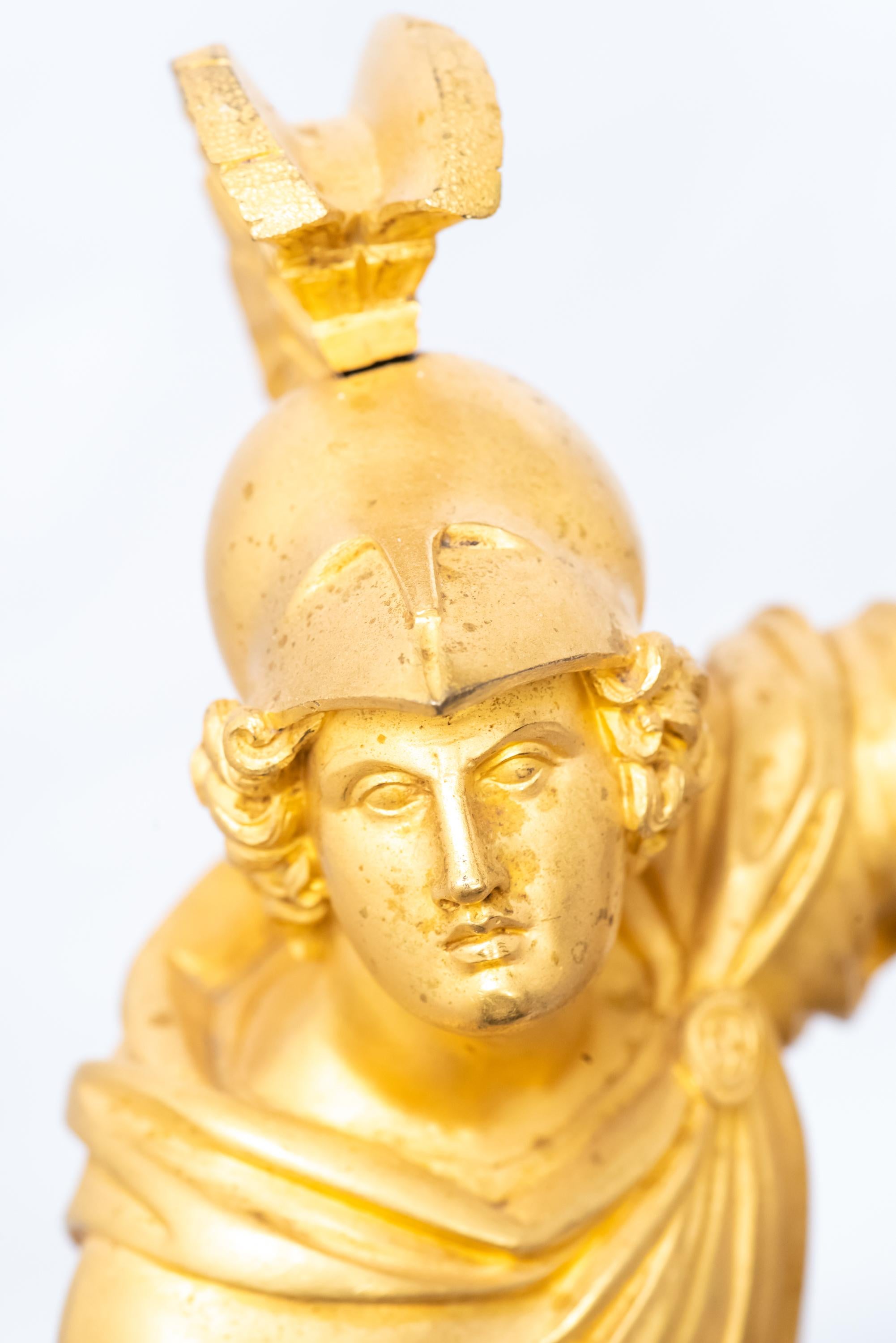 Griechische Soldatenuhr aus vergoldeter Bronze des 19. Jahrhunderts im Angebot 7