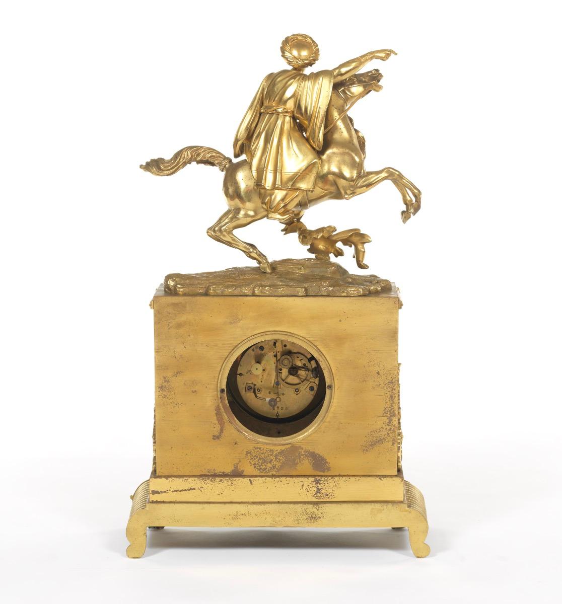 19th Century Greek subject  French Gilt Bronze Mantel Clock Retailed by Tiffany 2