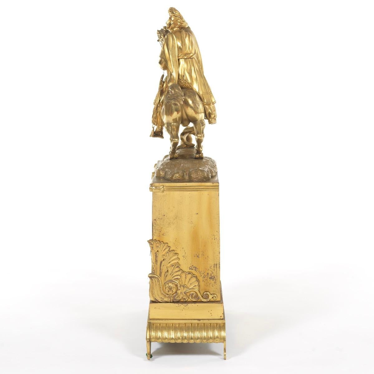 19th Century Greek subject  French Gilt Bronze Mantel Clock Retailed by Tiffany 4