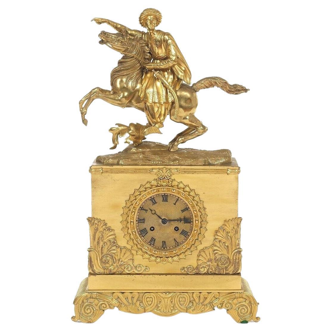 19th Century Greek subject  French Gilt Bronze Mantel Clock Retailed by Tiffany