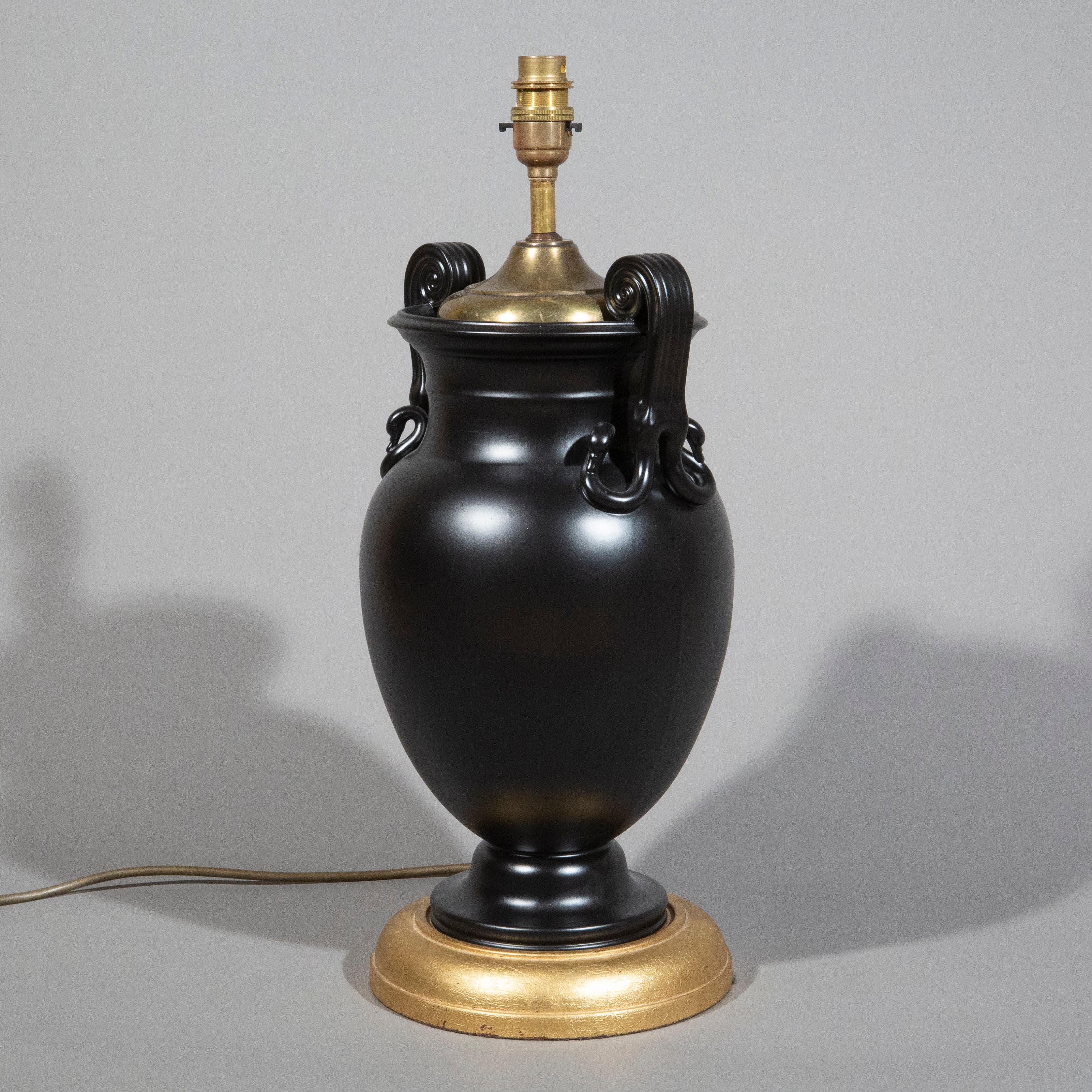 Gilt 19th Century Volute Krater Table Lamp For Sale