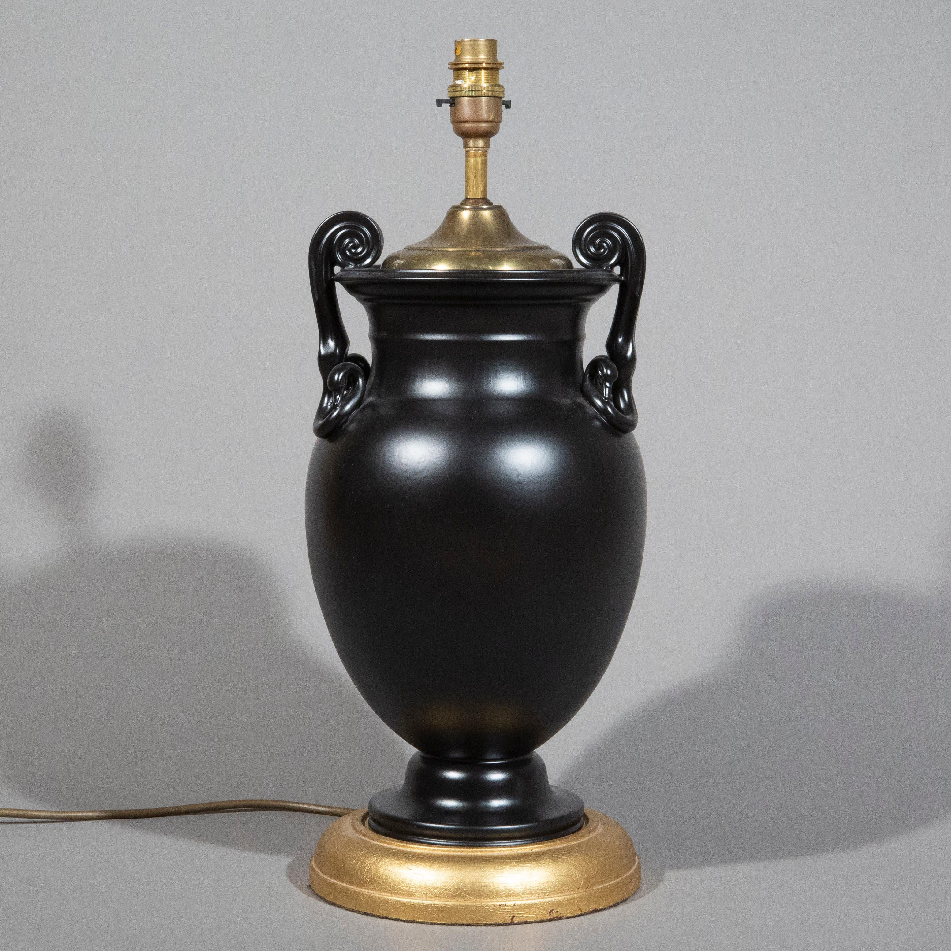 Brass 19th Century Volute Krater Table Lamp For Sale