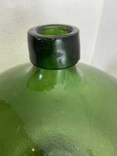 19th Century Green Demijohn from Puebla, Mexico