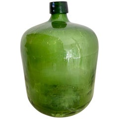 19th Century Green Demijohn from Puebla, Mexico