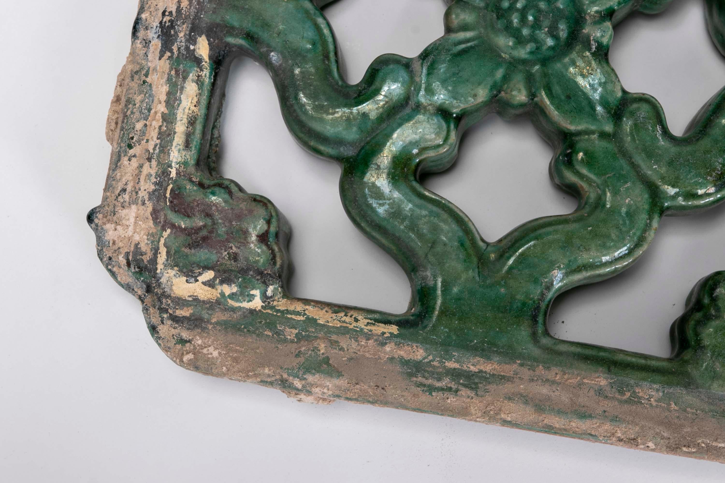19th Century Green Glazed Oriental Tile For Sale 8