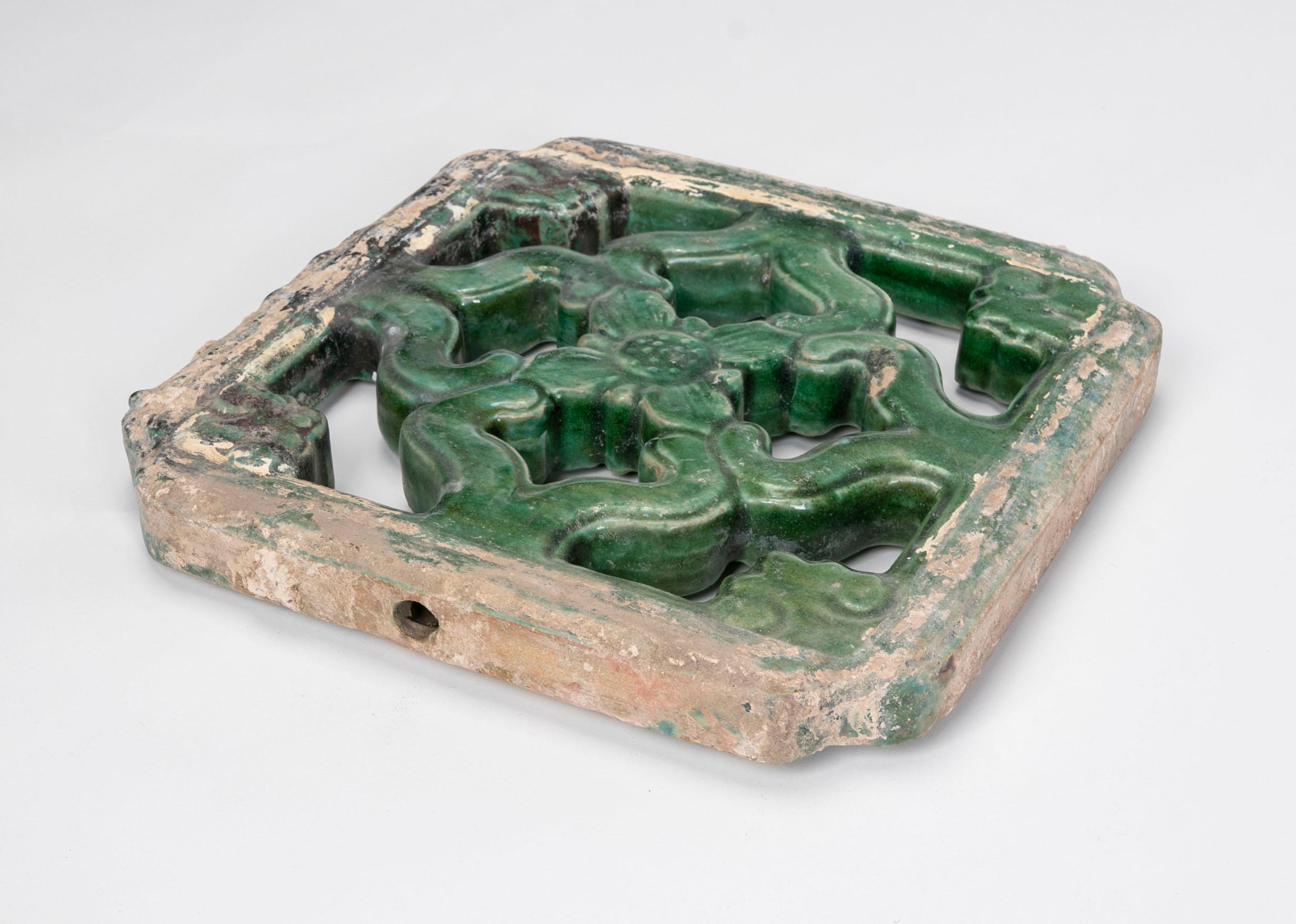 19th Century Green Glazed Oriental Tile For Sale 10